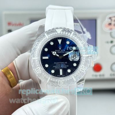 ER Swiss Replica Transparent Rolex Phantomlab Submariner Starry Night Rubber Strap Watch 